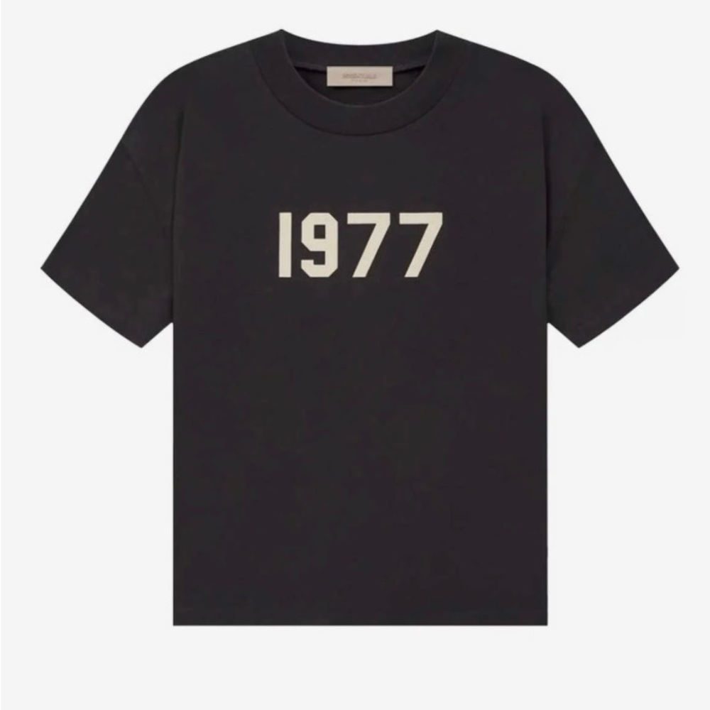 Essentials Black T-Shirt with Cream 1977 Graphic